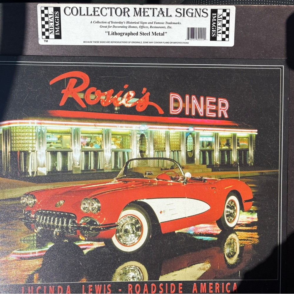 Lucinda Lewis Roadside America Metal Sign